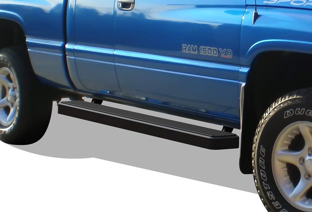 APS Running Boards 6in Black Compatible with Dodge Ram 1500 1994-2001 Club Cab & Ram 2500 3500 1994-2002 (Exclude 02 Body Style 