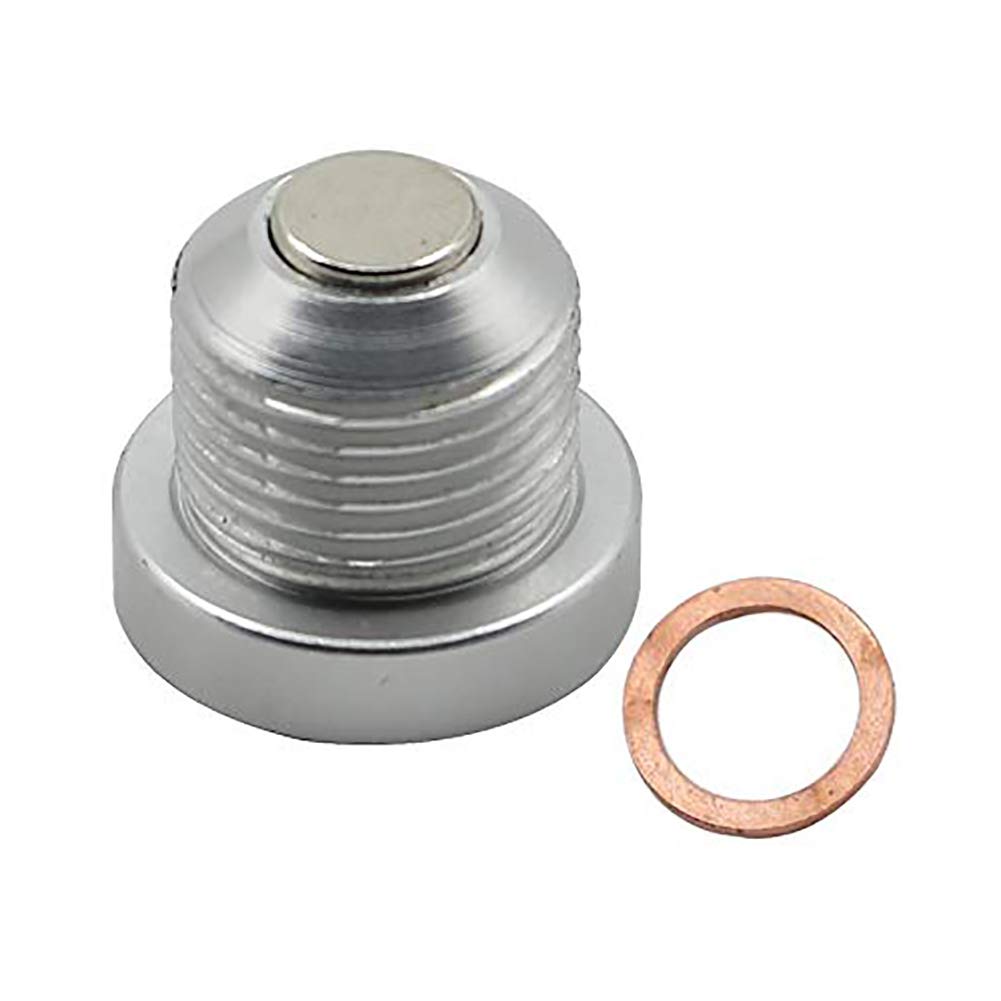 Motoparty Magnetic Engine Oil Drain Plug For Porsche 911 986 996 997 Boxster Cayman,Billet Aluminum 18X1.5Mm,Silver