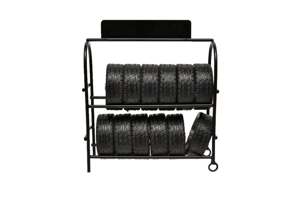 American Diorama Metal Tire Rack With Rims And Tires For 1/24 Scale Models