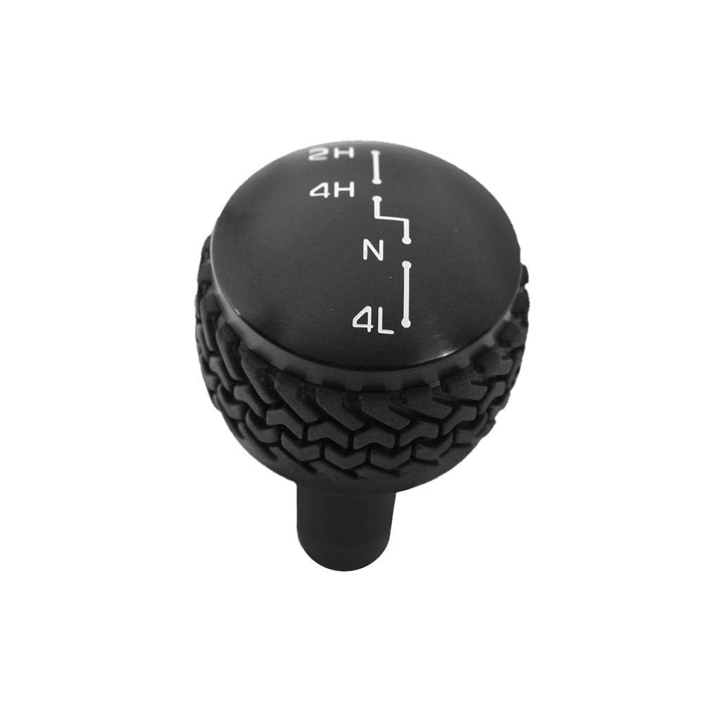 DV8 Offroad Replacement Shift Knob fits 2007-2018 Wrangler JK | 4WD Shifter | Billet Aluminum Construction | Rubber Tire Tread G