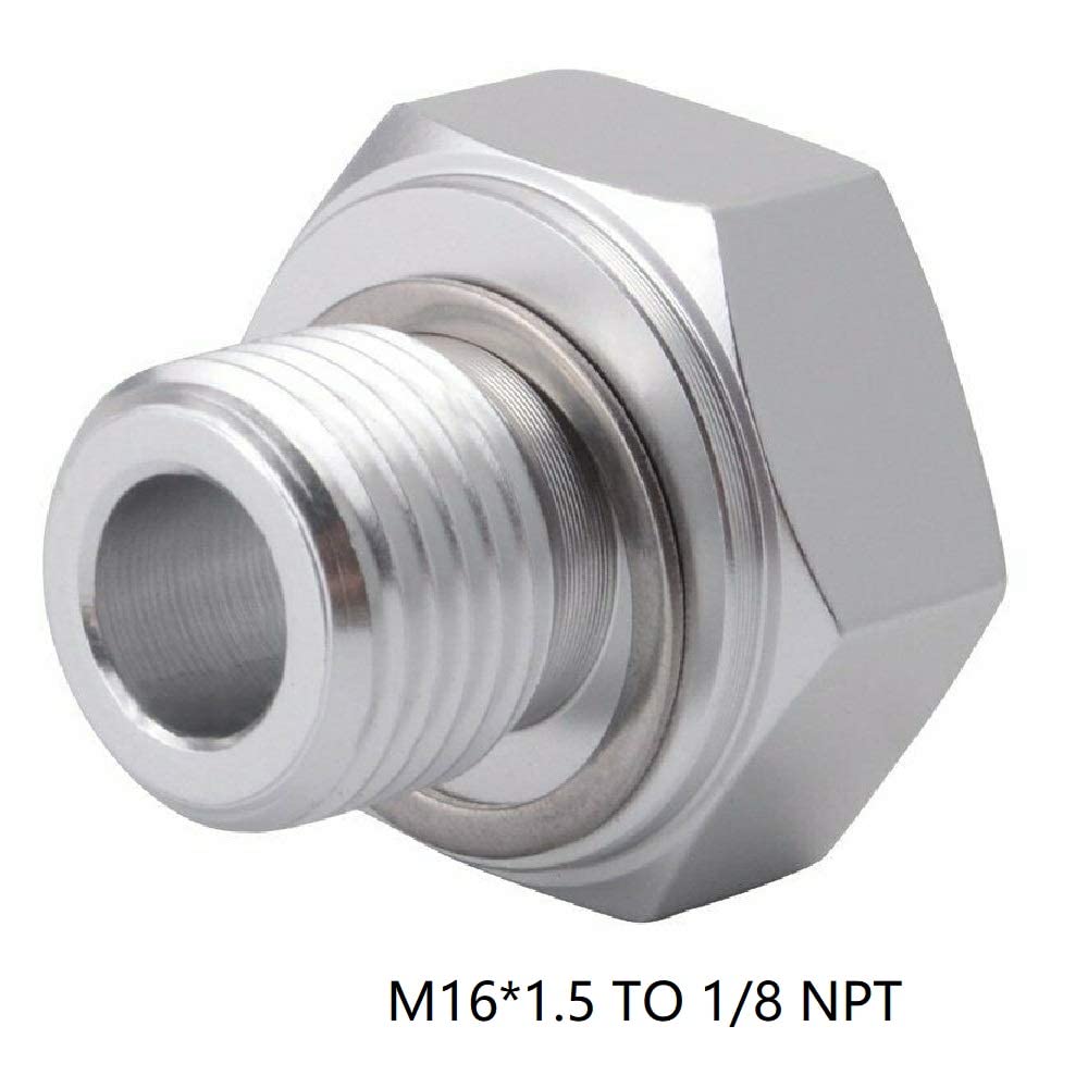Ls Engine Swap Intake Plug Coolant Temp Oil Pressure Sensor Adapter M16 M12 X 1.5 To 1/8 Npt For All Gm Ls Series Engines Ls1 Lsx Ls3 5.3L 6.0L 6.2L