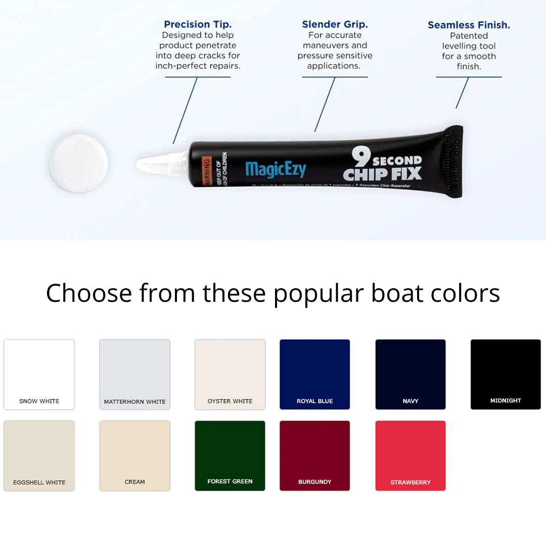 Magicezy 9 Second Chip Fix - (Oyster White) - All-In-One Fiberglass Repair Filler For Boats And Fiberglass Gelcoat - Strong Mari