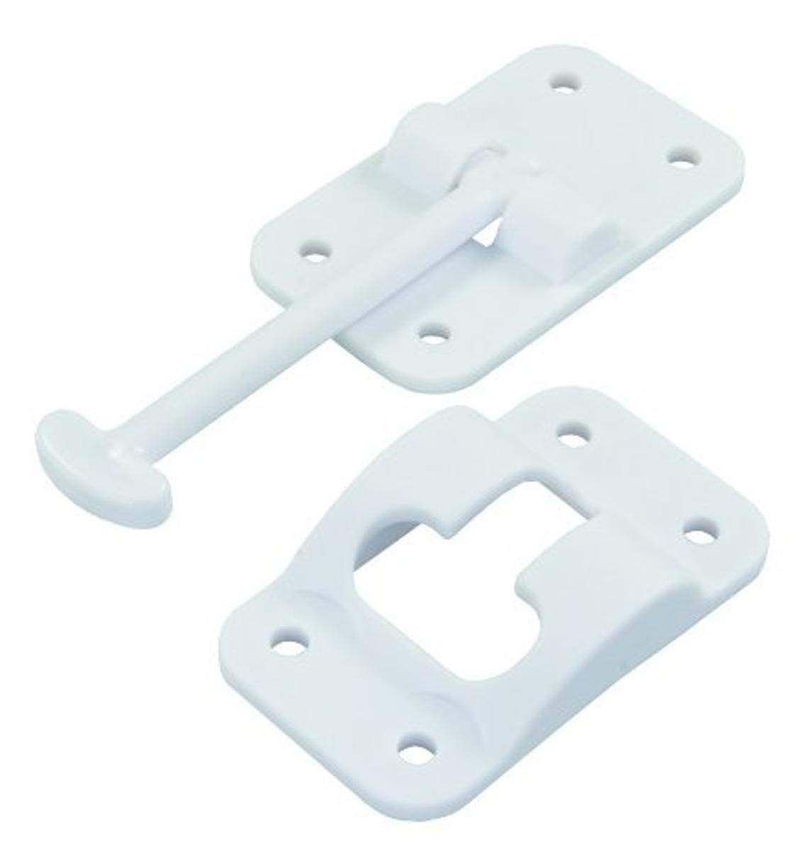 JR Products 10414 Plastic T-Style Door Holder - Polar White, 3-1/2