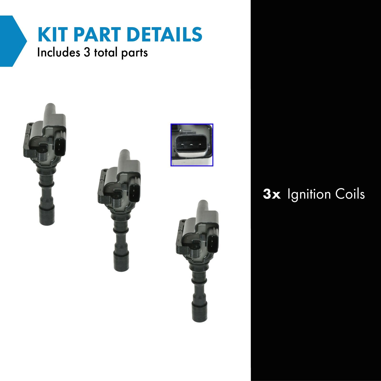 Trq Ignition Coil Set Compatible With 2001 Hyundai Xg300 2002 Xg350 2002-2005 Kia Sedona