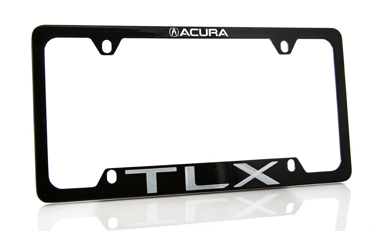 Acura Tlx Wordmark Black Coated Zinc Metal License Plate Frame Holder 4 Hole