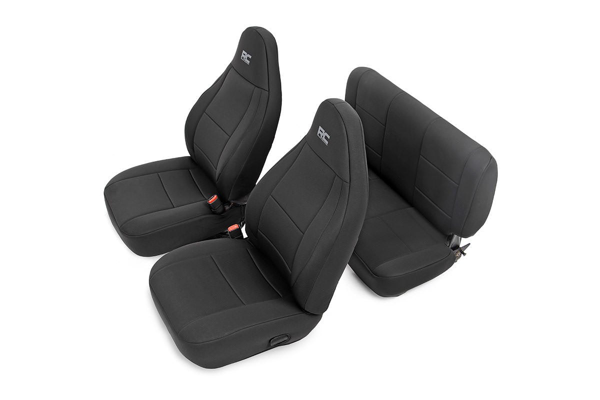 Rough Country Neoprene Seat Covers for 2003-2006 Jeep Wrangler TJ - 91001 , Black