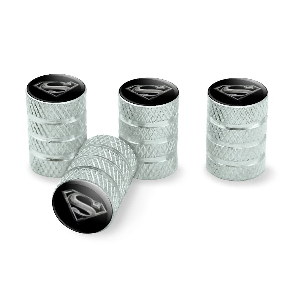 Graphics & More Superman Steel Logo Tire Rim Wheel Aluminum Valve Stem Caps