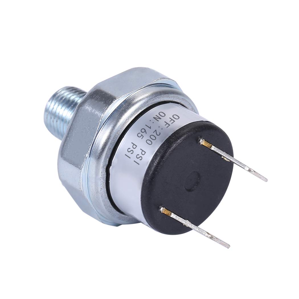 Air Pressure Switch 165-200 Pressure Switch 200 PSI Pressure Switch 1/8''-27 NPT DC 24V 12V Pressure Switch Air Compressor Press