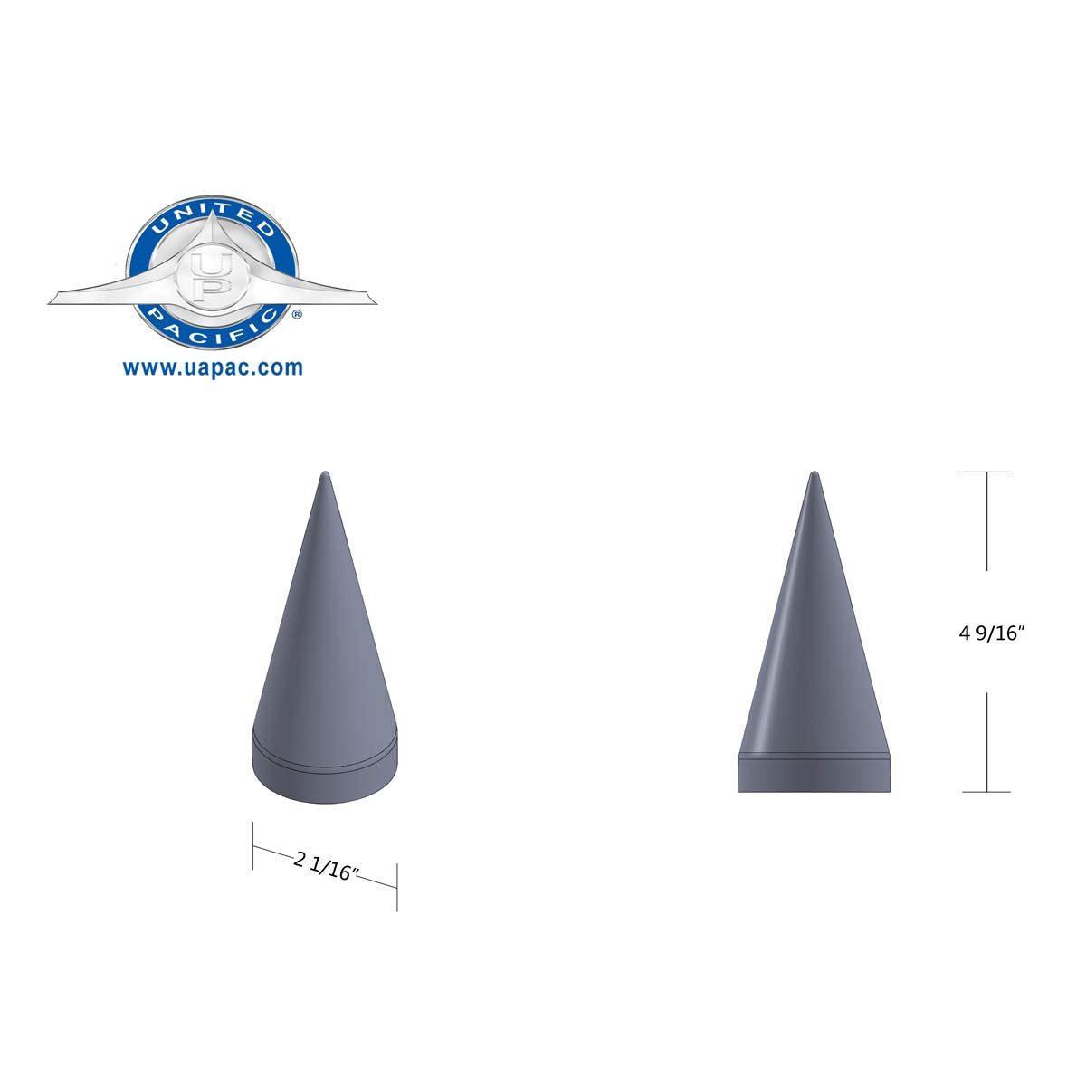 United Pacific 10780 - Wheel Lug Nut Cover Set - 33Mm X 4.25&quot; Chrome Plastic X Spike Nut Cover - Thread-On (10 Pack)