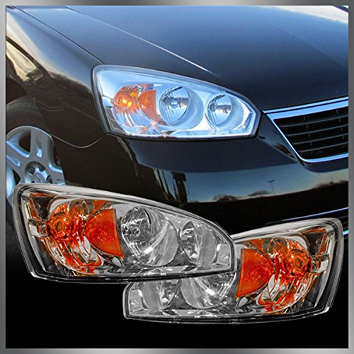 Trq Driver & Passenger Side Headlight Assembly Set Headlights Driver & Passenger Side Compatible With 2004-2008 Chevrolet Malibu