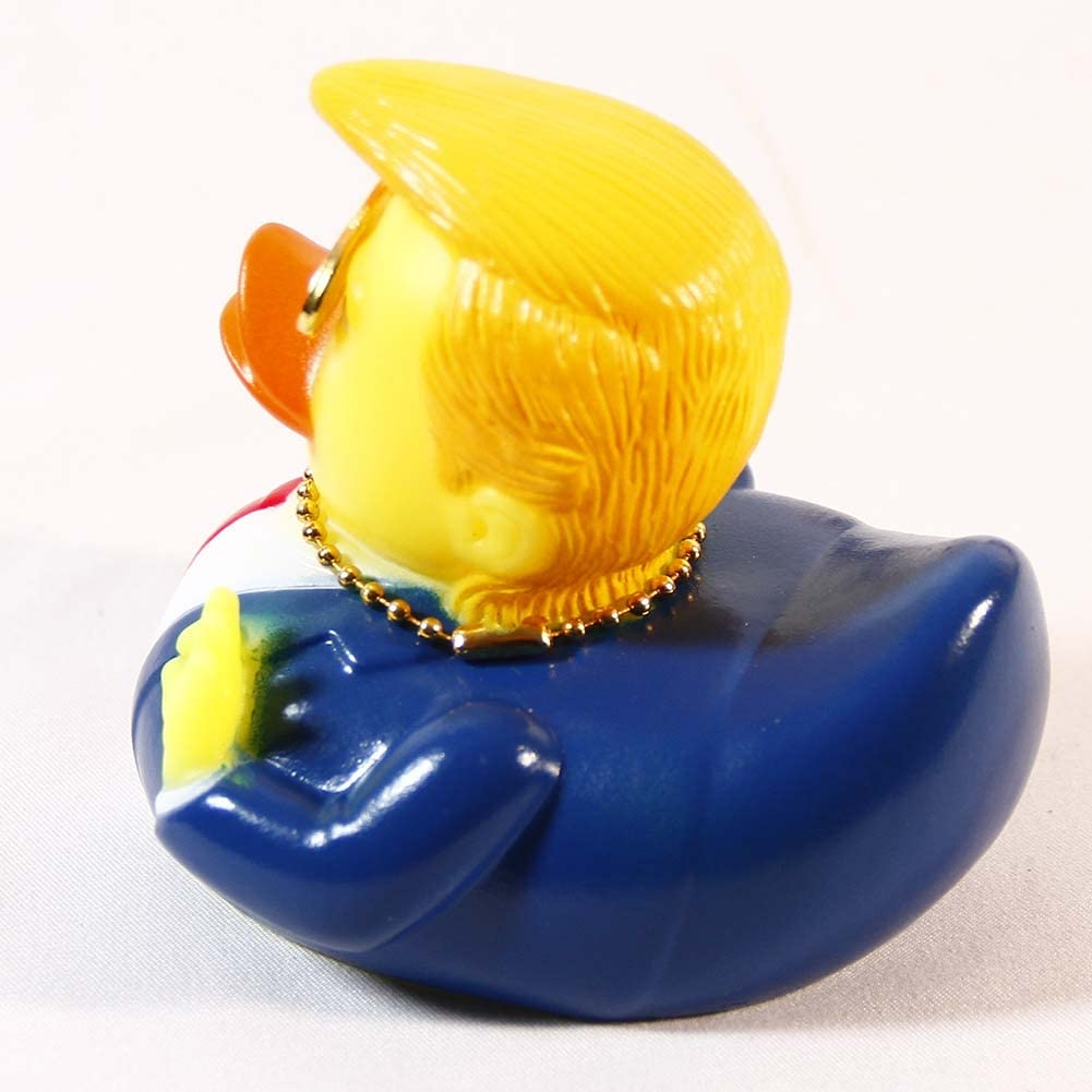 Rubber Ducks Car Duck Dashboard Decoration Squeak Trump Ducks Toys Car Ornaments Car Décor Accessories With Sunglasses And Golden Necklace