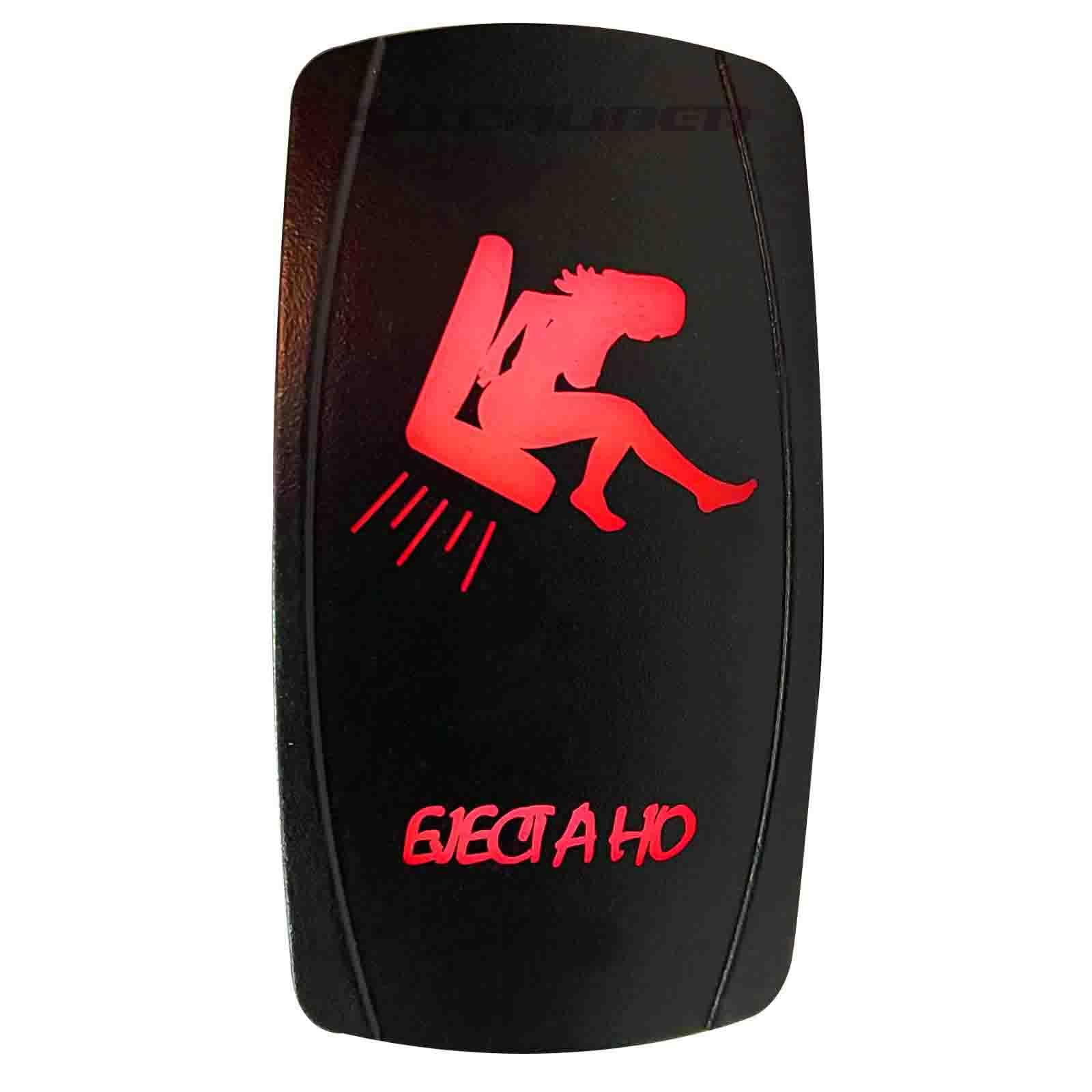 50 Caliber Racing Waterproof Automotive Rocker Switch Eject Ahoe On/Off Red Led Backlit- Utv, Auto, Boat 20A 12V (Red 5359A33)