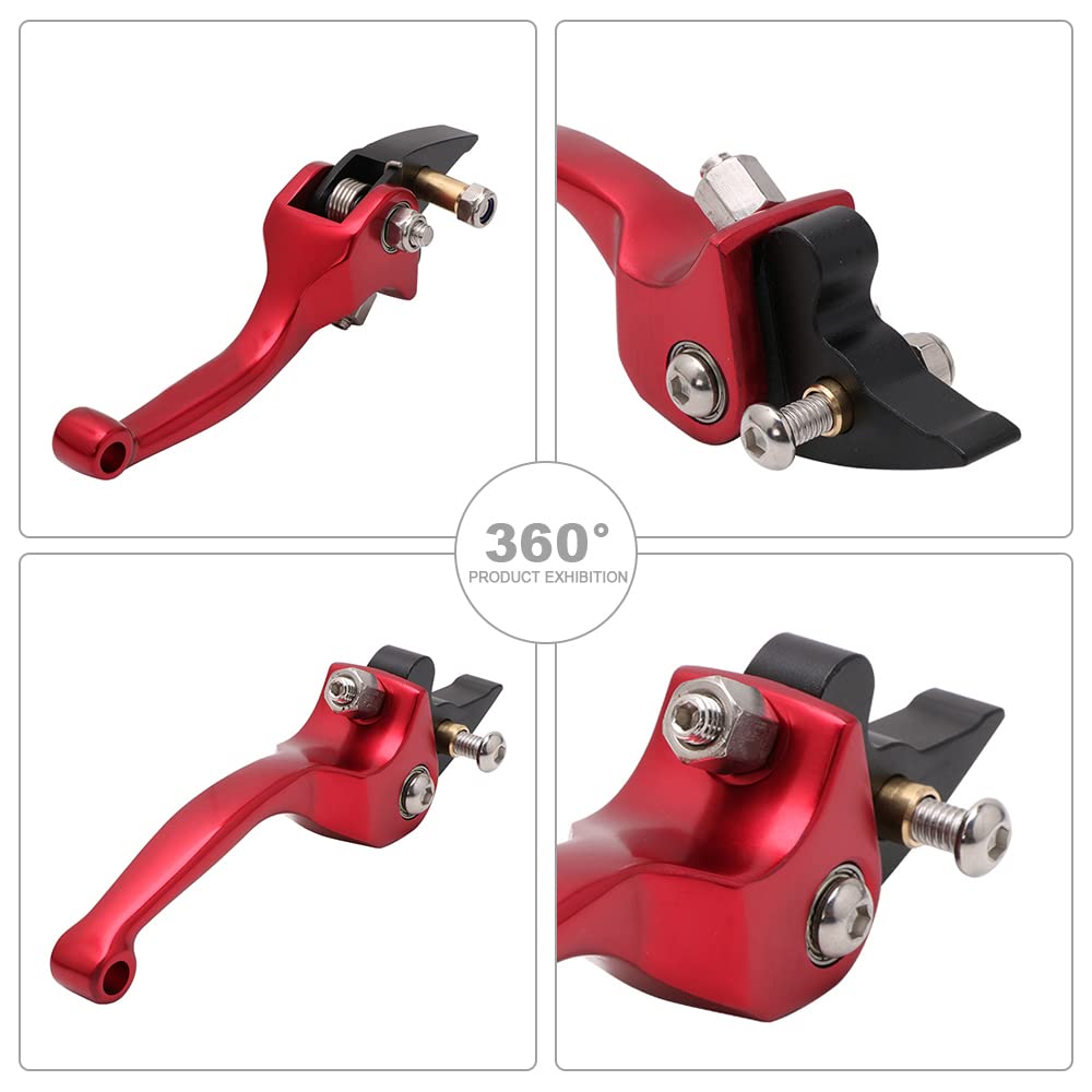 Jfg Racing Motorcycle Clutch Brake Lever 7/8'' 22Mm Folding Levers Aluminum Alloy Universal For 110Cc 125Cc 140Cc 150Cc Ssr Apollo Rfz 125 Dbx18/19 Xpro Coolster Thumpstar Baja Dirt Pit Bike Red