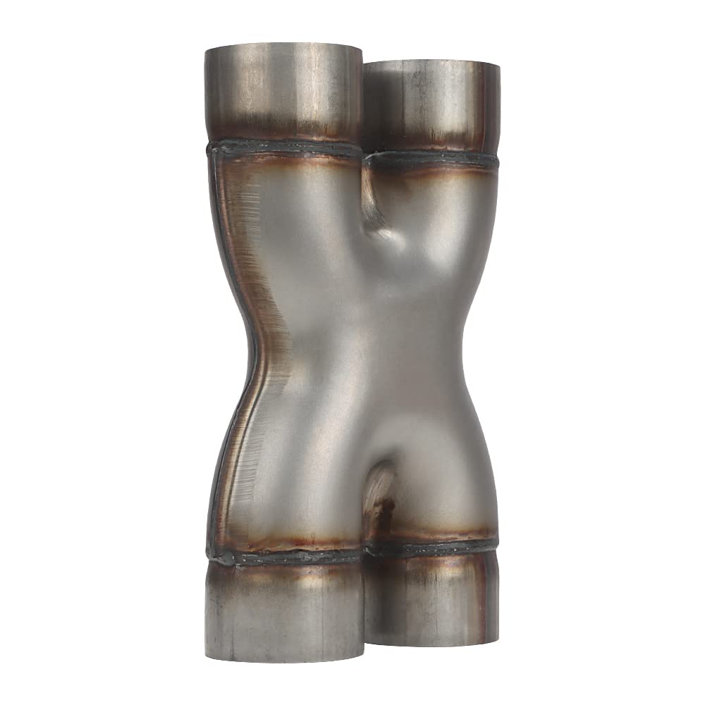 A-Karck Exhaust X Pipe Dual 3'' Inlet, 12'' Long Dual 3'' Outlet Stainless Steel X Pipe For Smoother Exhaust (Wide-Body)