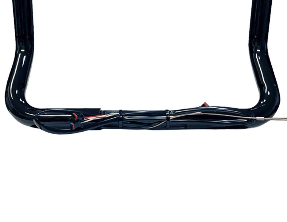 Dominator Industries 1 1/4' Pre-Wired 12' Meathook Bar Ape Hangers Handlebars For 2014-2023 Harley-Davidson Bagger Touring Electra & Street Glide (Gloss Black) Heated Grip Option