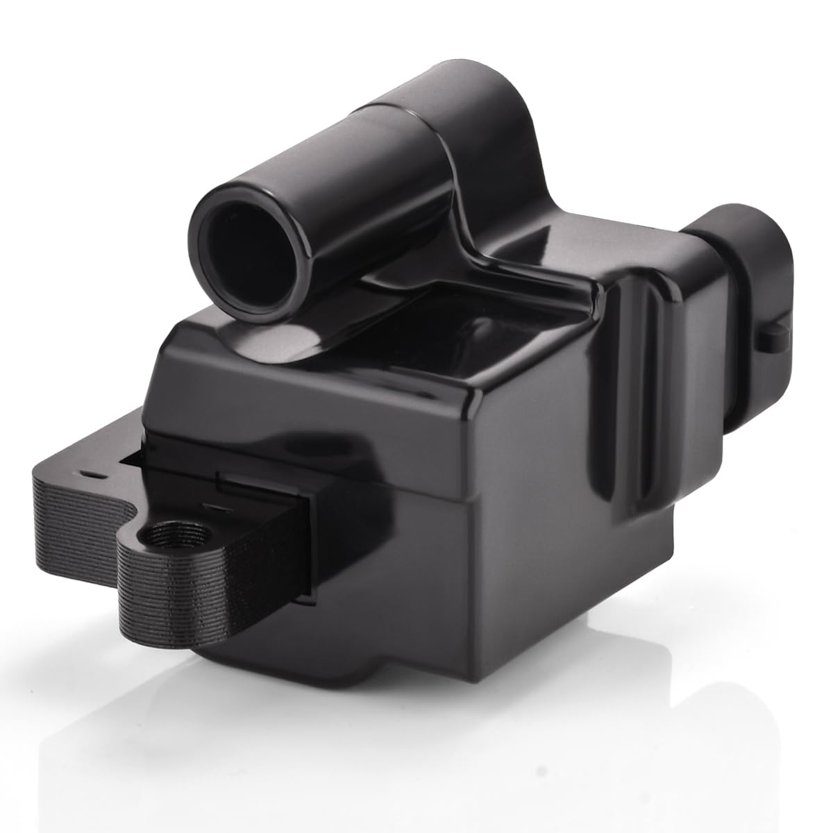 MAS Set of 8 Square Ignition Coil & 8 Iridium Spark Plug & Red Wires Set Compatible with Silverado Suburban GMC Hummer Avalanche