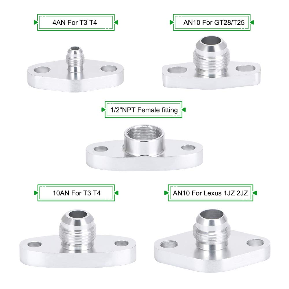 Ptnhz Racing An10 Garrett Gt28 Gt30 Gt35 T25 Turbo Oil Return Drain Flange Adapter