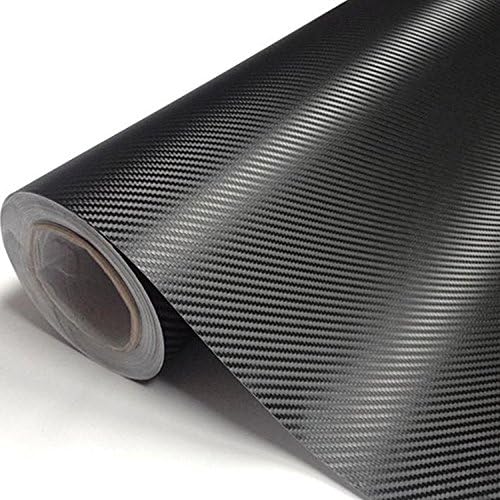 Diyah 3D Black Carbon Fiber Film Twill Weave Vinyl Sheet Roll Wrap Diy Decals 12'' X 60'' (1Ft X 5Ft)