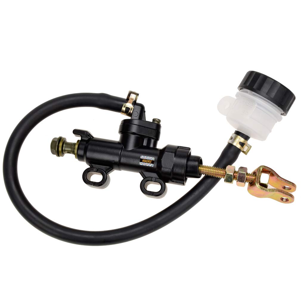 HIAORS Rear Brake Master Cylinder with Reservoir Compatible with Yerf GX150 150cc 3206 4206 3209 Go Kart ATC-250R Chinese 70cc 90cc 110cc 125cc Dirt Bike Black