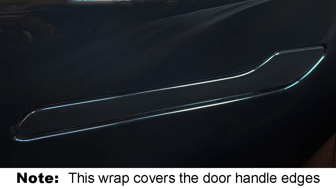 Custom Cut Graphics Full Door Handle Wrap For Tesla Model 3/Y (Solid Black/Gloss Black)