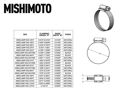 Mishimoto - Mmclamp-Ctwg-66 Constant Tension Worm Gear Clamp, 1.77'-2.60' (45Mm-66Mm) Silver