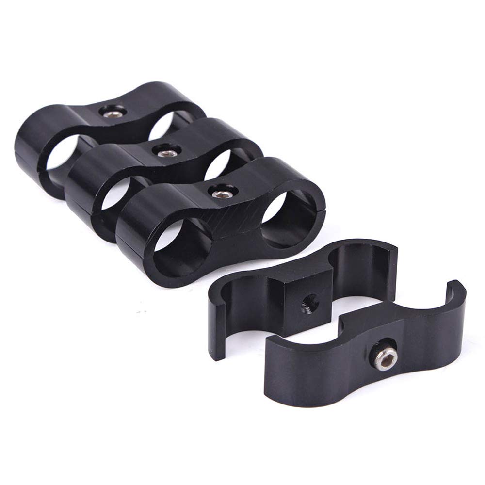 4An Hose Separator Clamp Aluminum Fuel Line Mounting Clamp Divider Hose Fitting Adapter Fit For 1/4 Fuel Line, Oil Line, Brake L