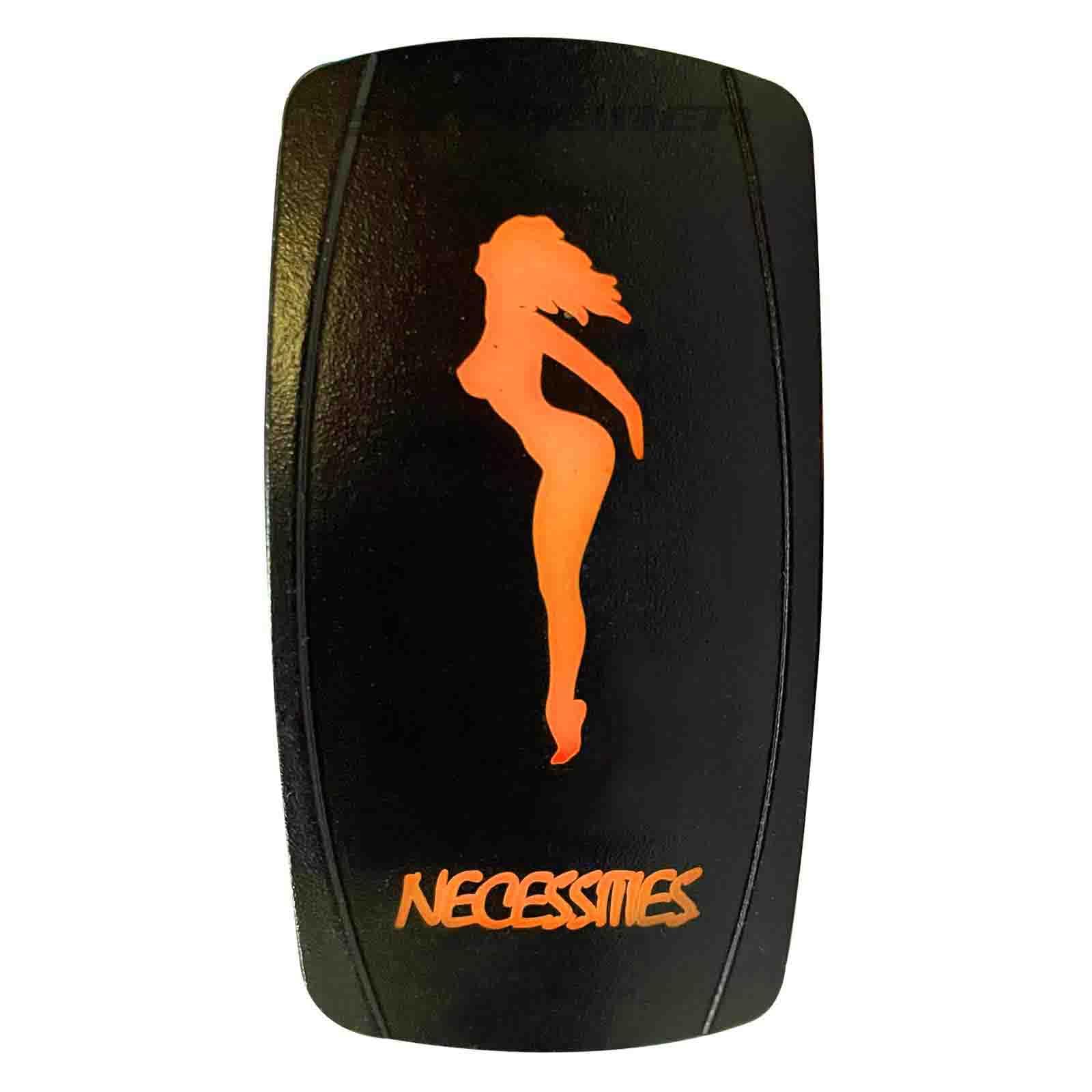 50 Caliber Racing Rocker Switch On/Off Led Backlit -Necessities- Utv, Auto, Boat 20A 12V (Orange)