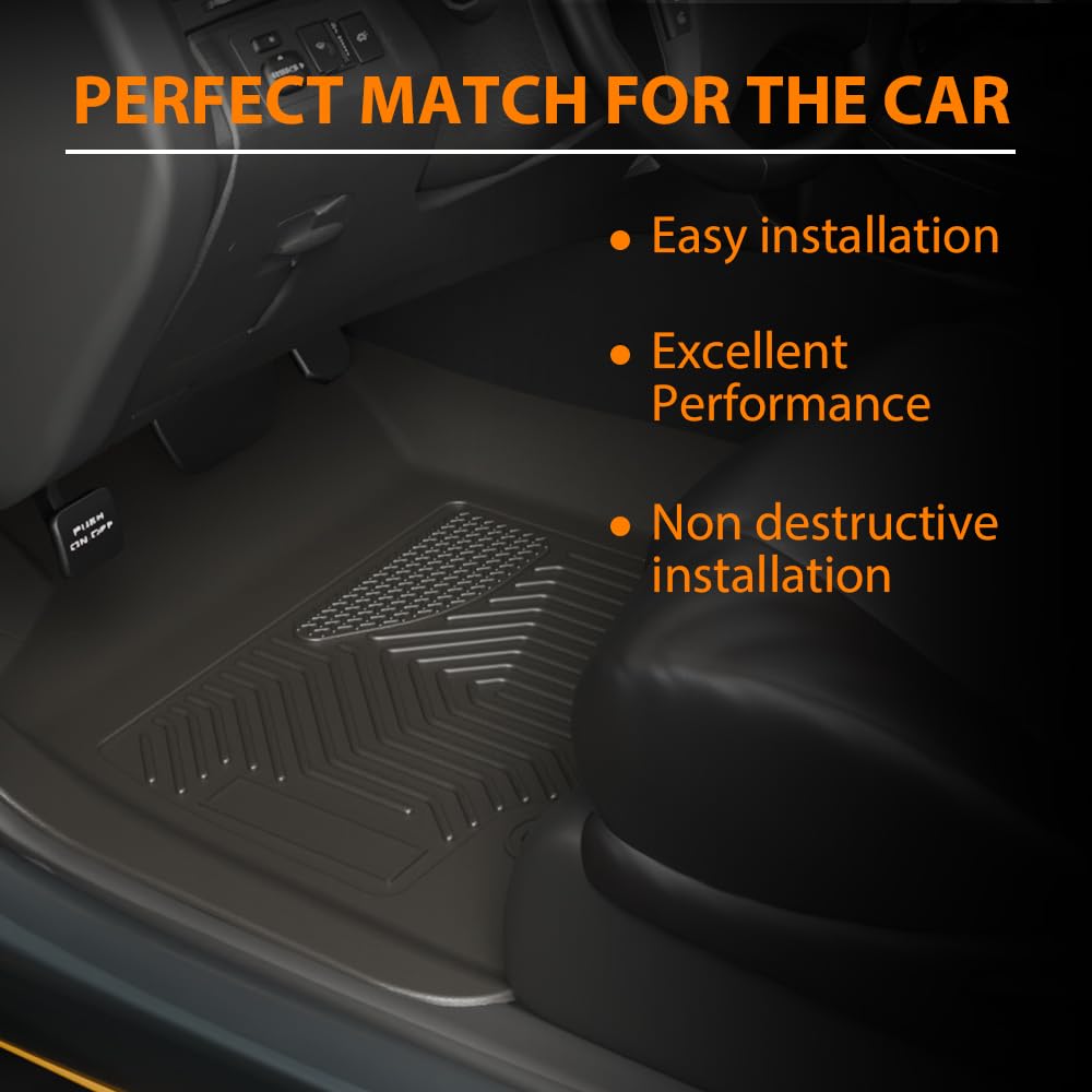 G-Plus Floor Mats Compatible With Toyota Tacoma Double Cab 2016-2023/Not Fit Manual Transmission, Not Fit Vehicles With Vinyl Fl