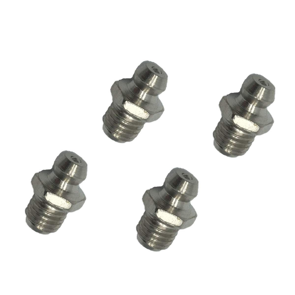 Comok Hydraulic Grease Fitting Kit, 20Pcs M8 Male Thread Straight Zerk Grease Nipple Accessories, Silver Tone