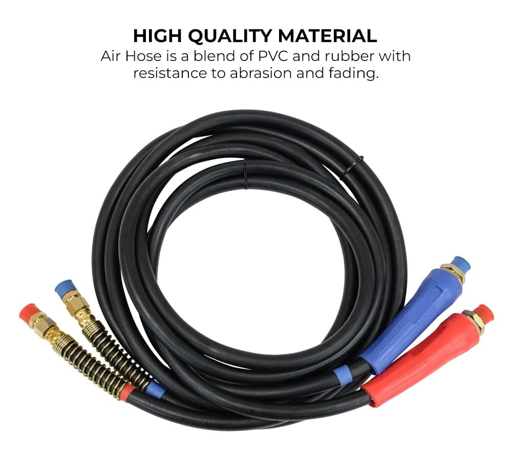 Mytee Products 12 Ft Air Line Hose Assemblies With Flexible Grips & 1/2'' Npt Fittings - (Set Of 2) - Air Line Hose Straight Lea