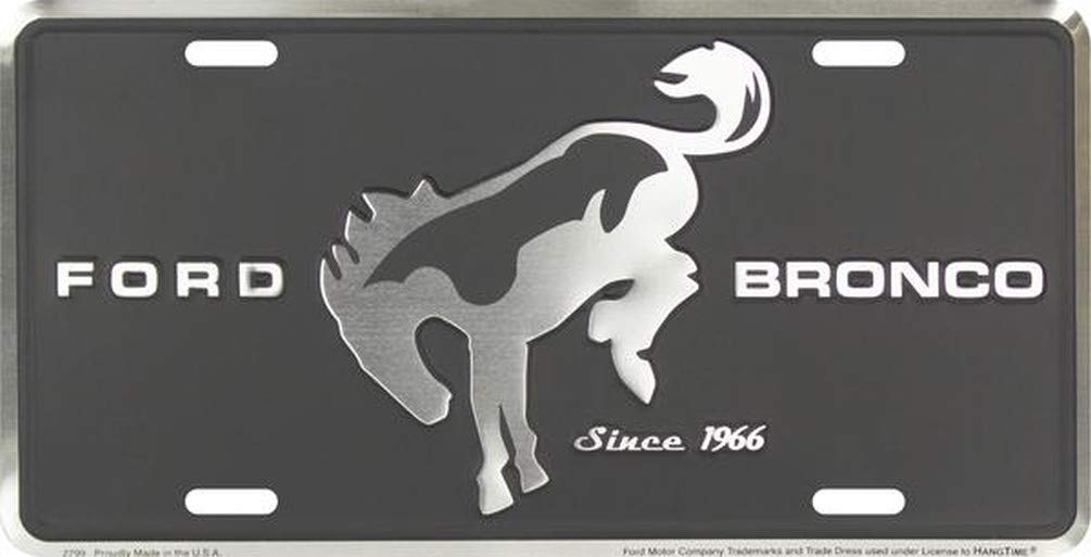 Hangtime Ford Bronco Metal License Plate 6 X 12 With Black Background