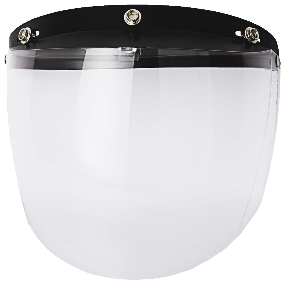 Chern Yueh 3-Snap Flip Shield Visor For Motorcycle Helmets (Clear)