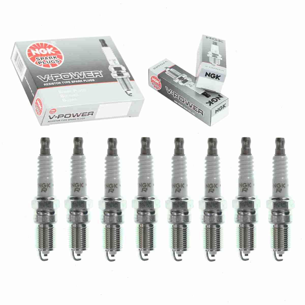 8 pc NGK V-Power Spark Plugs compatible with Chevrolet Tahoe 5.7L V8 1996-2000