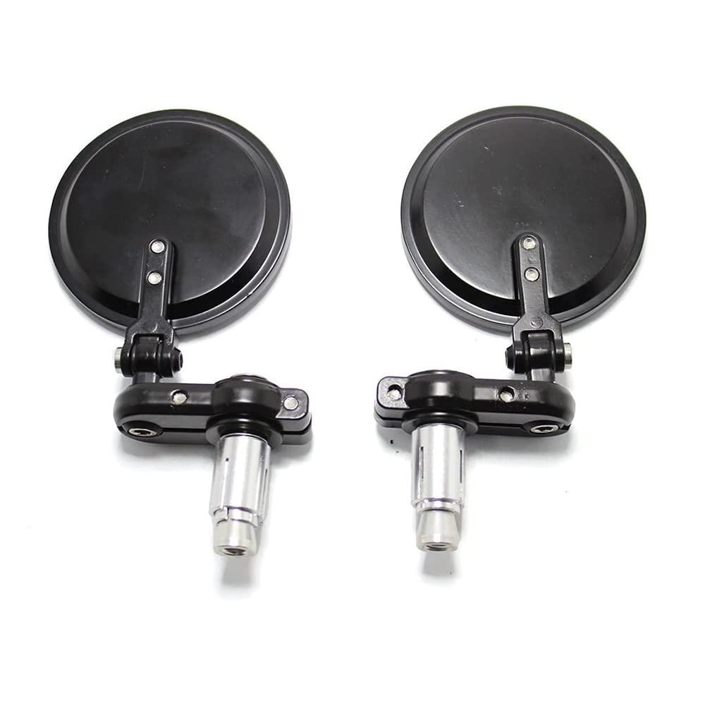 Universal Motorcycle Mirrors Cafe Racer Mirrors Foldable Motorcycle Bar End Rear View Side Mirrors 3 Inch Round Folding Compatib