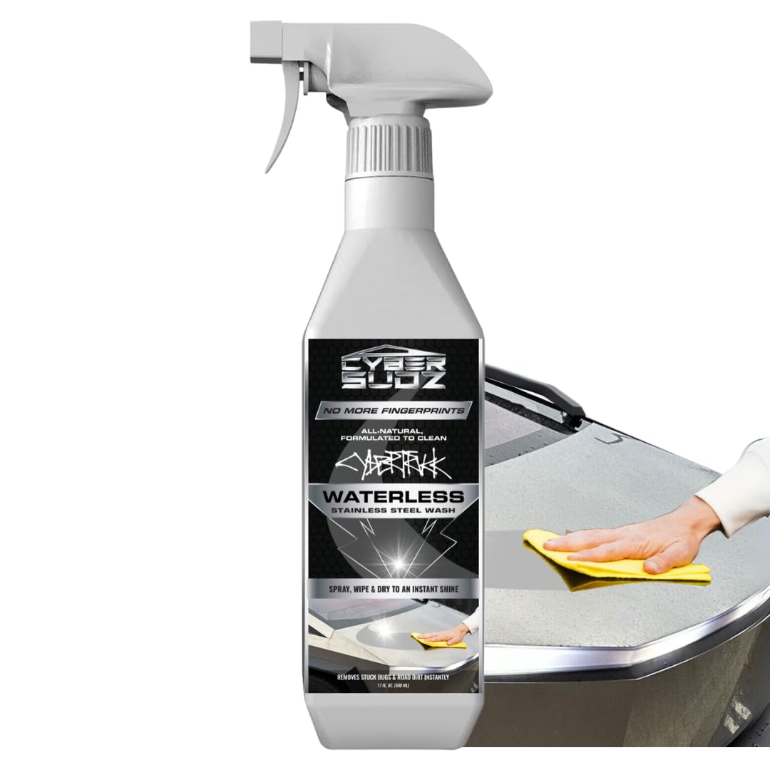 CyberSudZ Waterless Stainless Steel Wash, Spot Cleaning For Tesla CyberTruck All Exterior Surfaces - Removes Fingerprints, Water