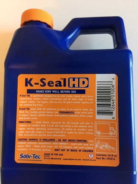 K-Seal ST5516 Heavy-Duty Multi-Purpose One Step Permanent Coolant Leak Repair, 16 oz, Pour and Go, Mixes with All Antifreeze, No Flushing Required