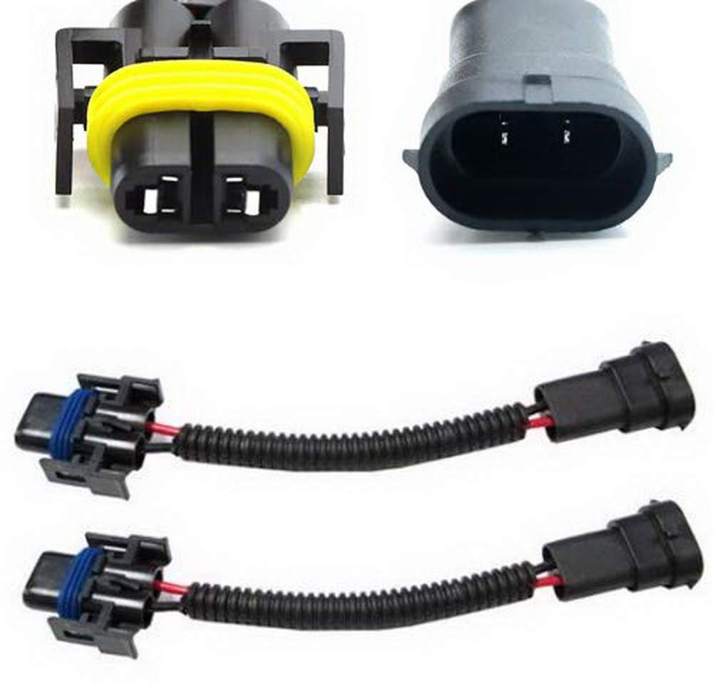 Ijdmtoy H11 H8 H9 Extension Wiring Harness Sockets Wires Compatible With High/Low Beam Or Fog Lights Use