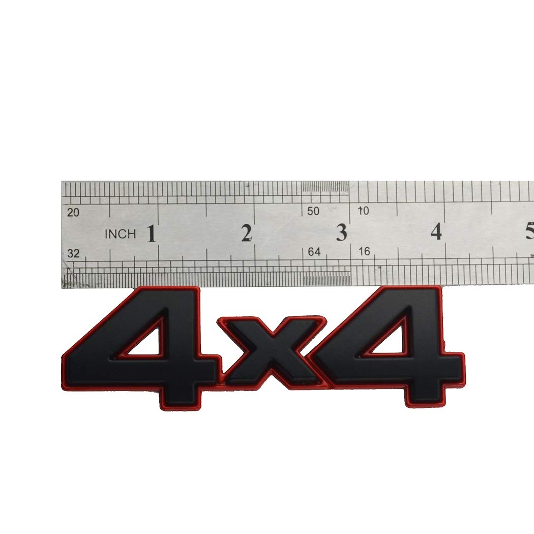 1X4X4 Decal Fender Tailgate Emblem Badge 3D Nameplate Red Edge Trunk 3D Raised Strong Adhesive Fit For Universal Cars (Red)