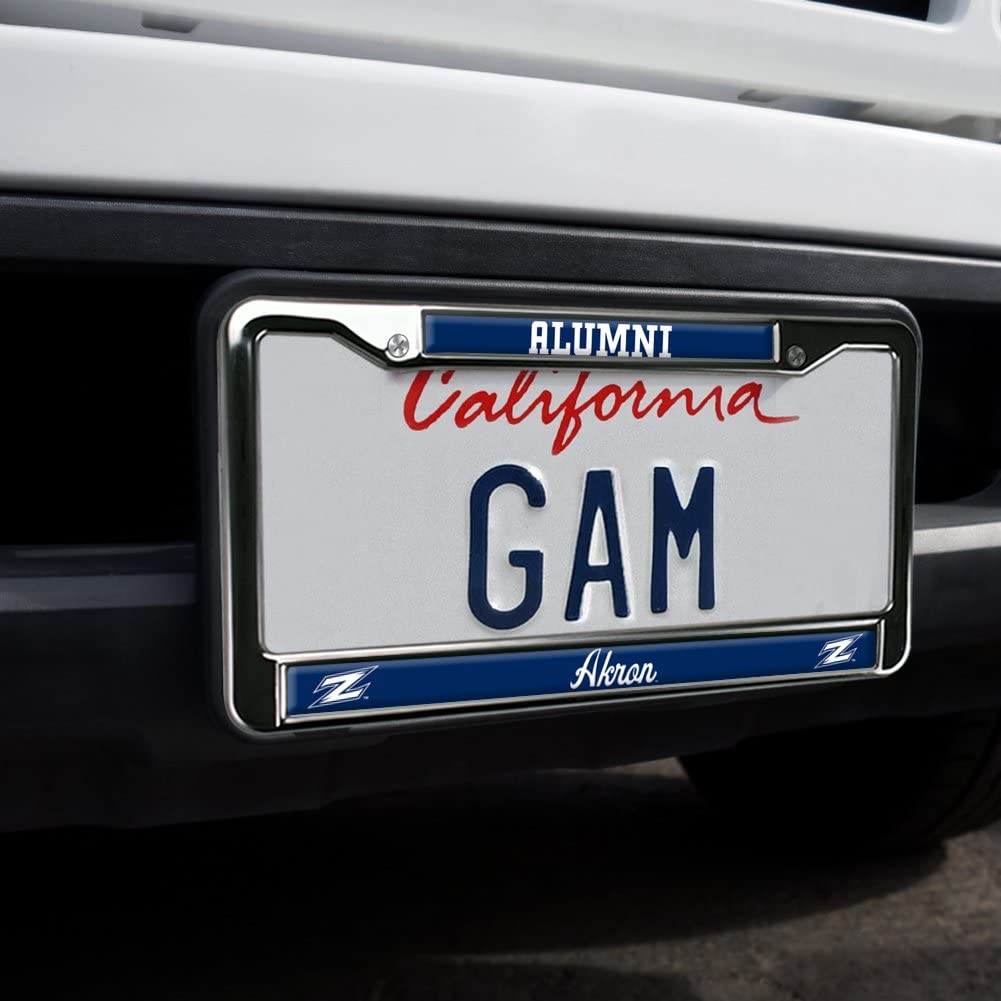 University of Akron Alumni Logo Full Size Standard License Plate Metal Frame