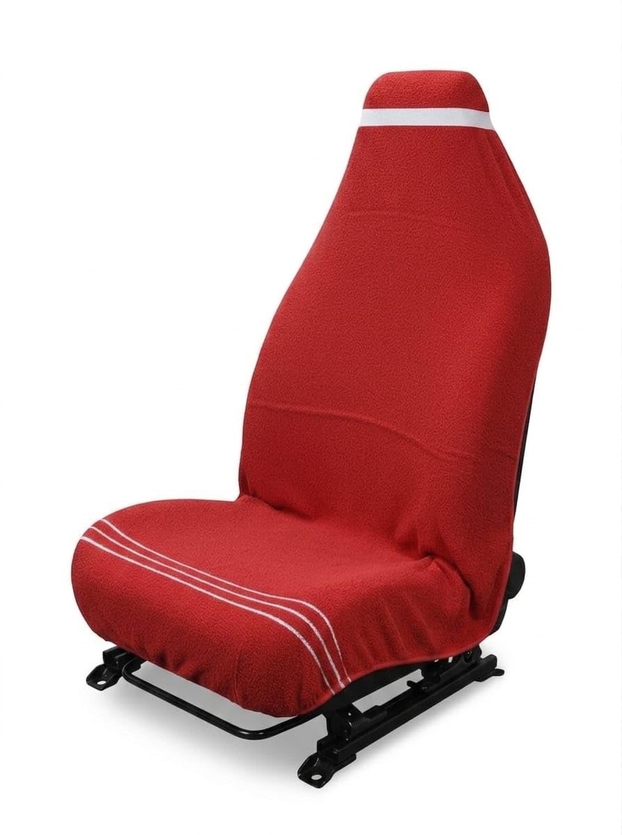 MISHIKA Cotton Car Seat Towel Cover, Universal Fit, Beige, Soft Driving Comfort, 130x50 cm (1, Red, 30 60)