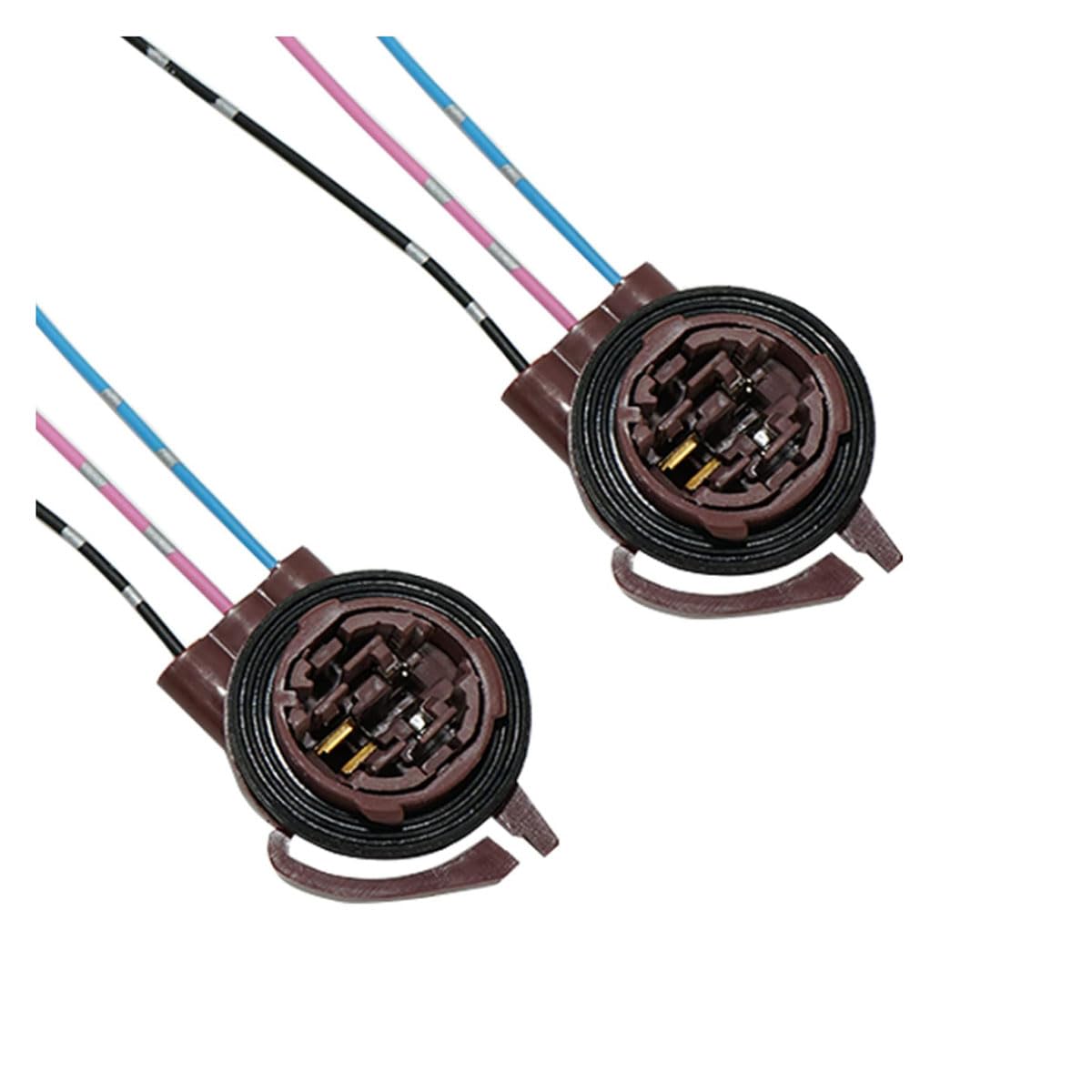 2Pcs 3156 3157 Pre-Wired Harness Sockets, Car Led Bulbs Socket Adapters, Bulb Pigtail Socket Plug Connectors For Turn Signal Bul