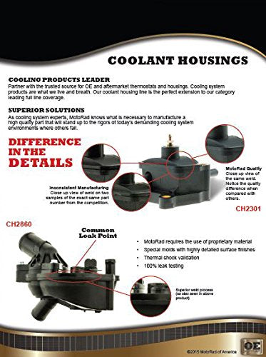 Motorad 678-221 Integrated Map Controlled Thermostat Housing, Black
