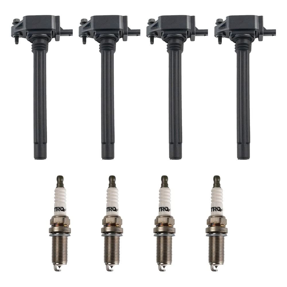 Trq Ignition Kit Ignition Coil Spark Plugs Compatible With 15-17 Chrysler 14-16 Dodge 16-18 Fiat 14-21 Jeep 15-21 Ram