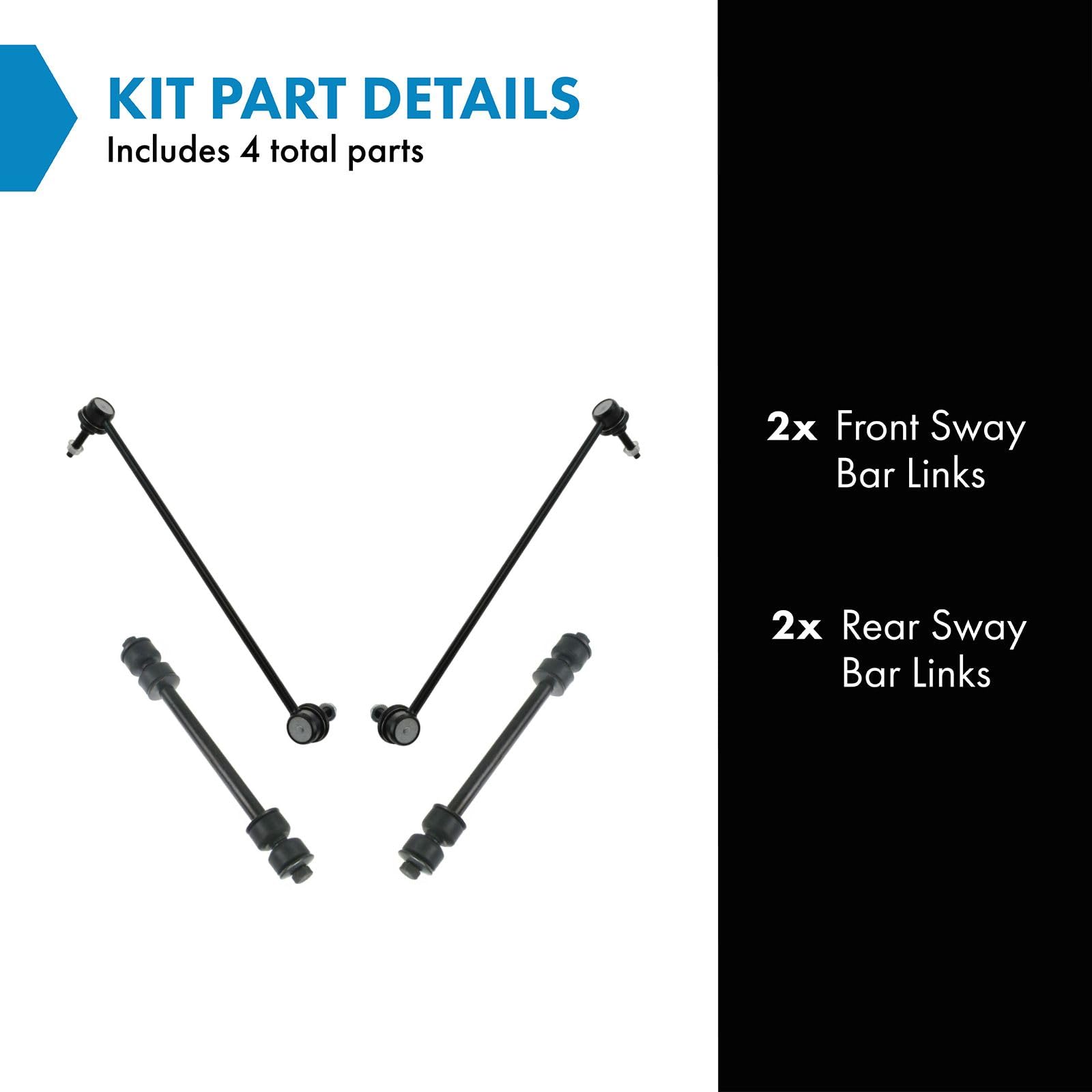 Trq Front & Rear Sway Bar Stabilizer Link Set Compatible With 2012-2015 Chevrolet Camaro