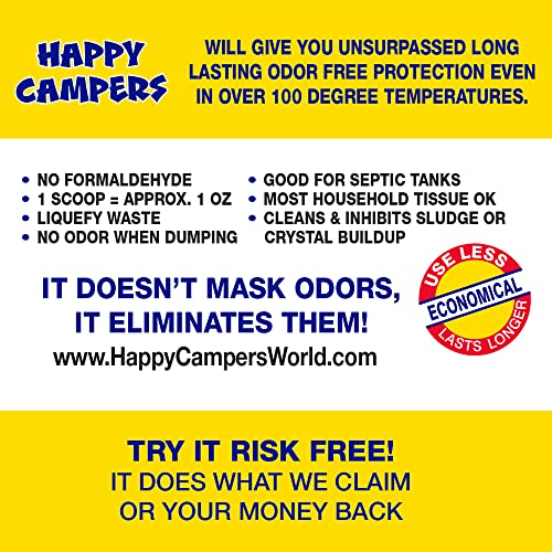 Happy Campers 64 oz RV Holding Tank Treatment - Powerful Odor Control for Total Cleanliness - White, Pack of 1