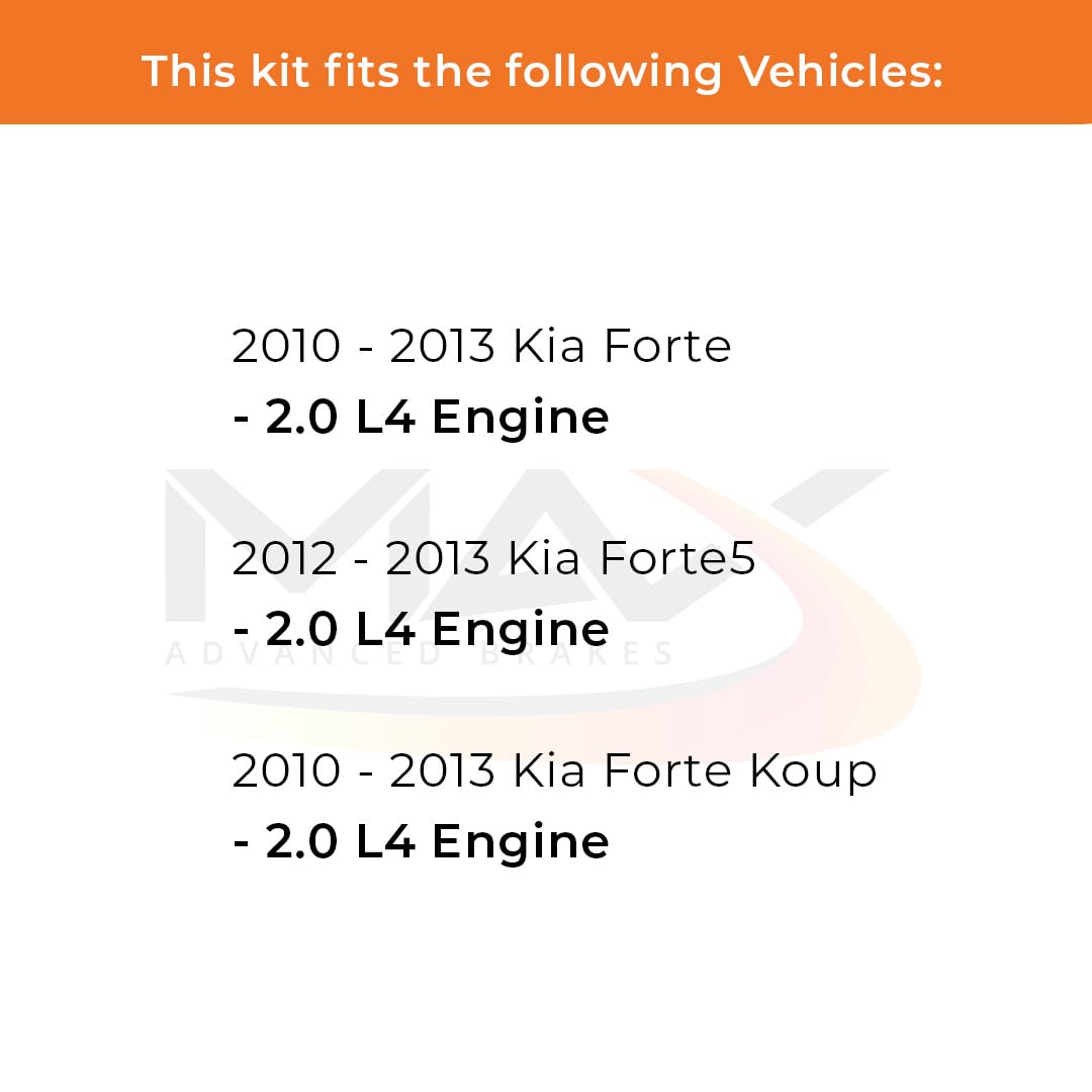 Max Advanced Brakes Front Brake Kit Compatible With 2010 2011 2012 2013 Kia Forte Forte5 Koup 2.0 L4 Engine Replacement Premium Oe Disc Brake Rotors And Ceramic Brake Pads