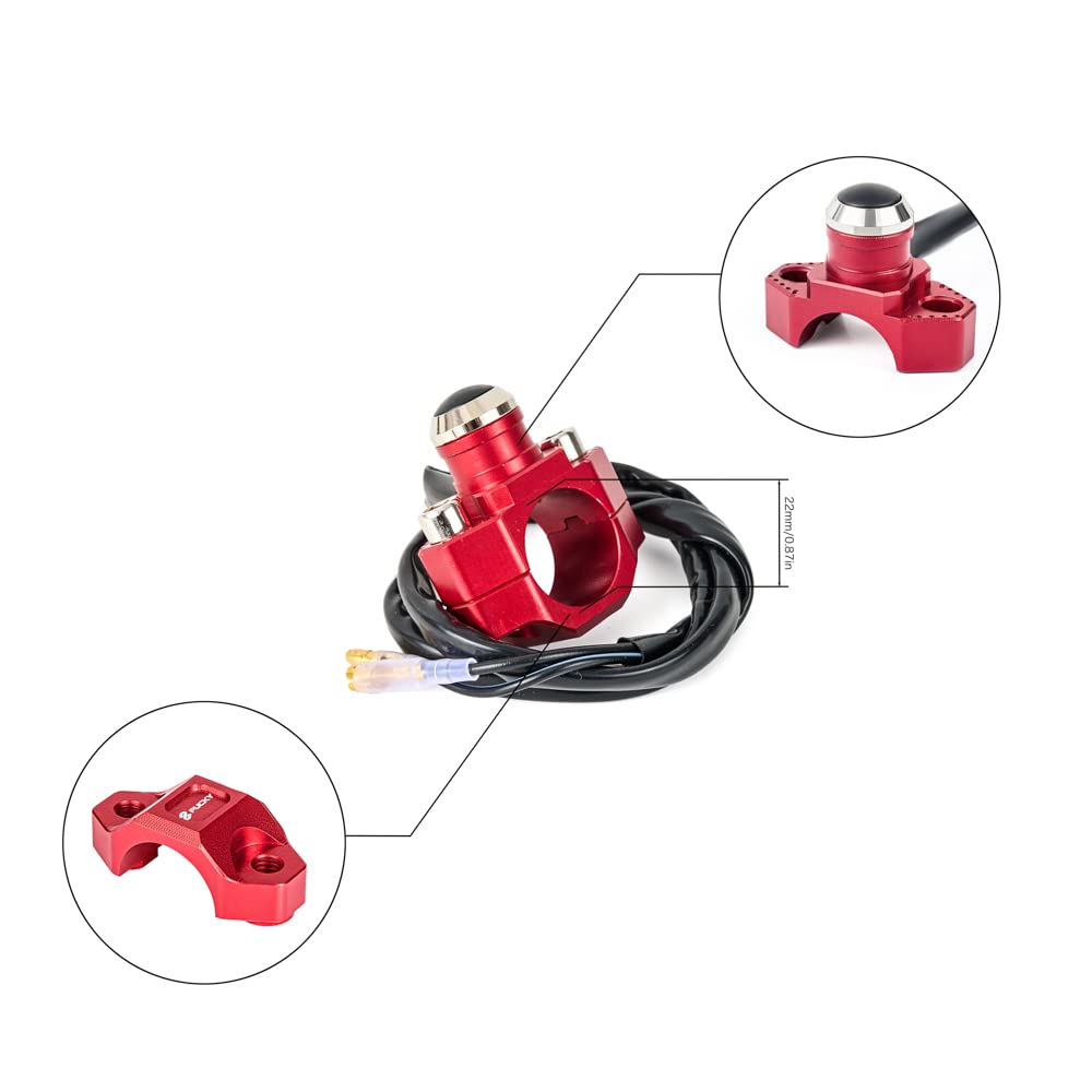 PUCKY 22mm Twist Throttle Accelerator Handle Grips, 50 90 110 125cc Pit Bike Dirtbike (Handle Grip + Cable + Throttle Clamp + CN