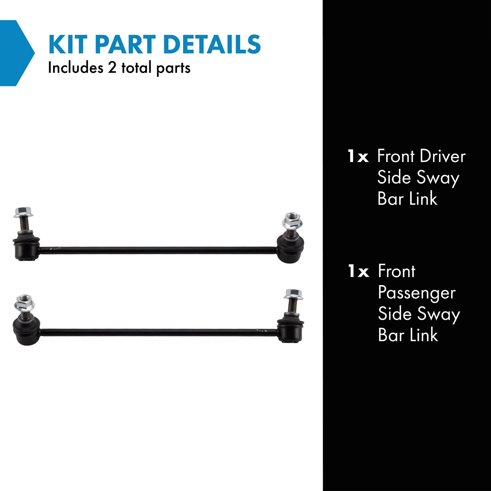 Trq Front Sway Bar Stabilizer Link Set Compatible With 2013-2018 Acura Rdx