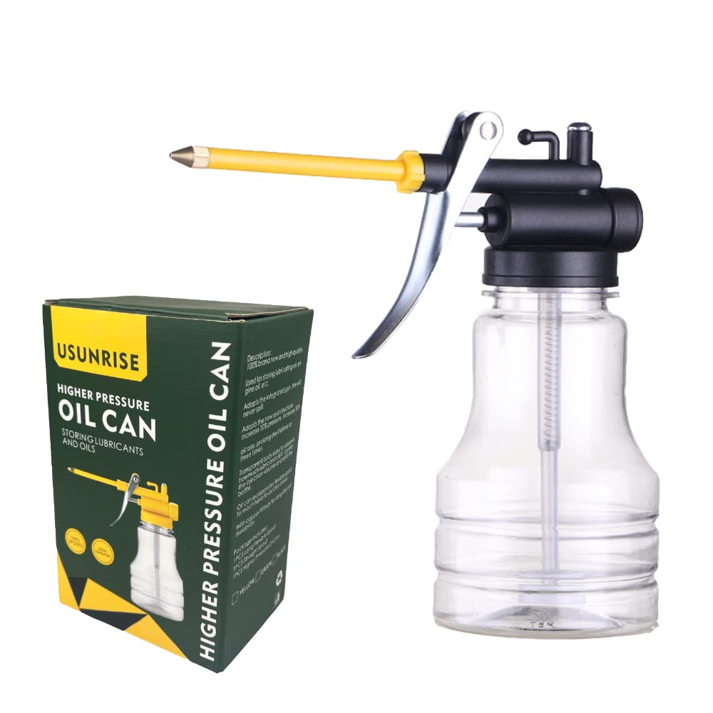 Transparent Oil Cans With Dual Spouts - Straight And Flex | Visible Fill Line | Ideal For Automotive, Machinery, And Household U