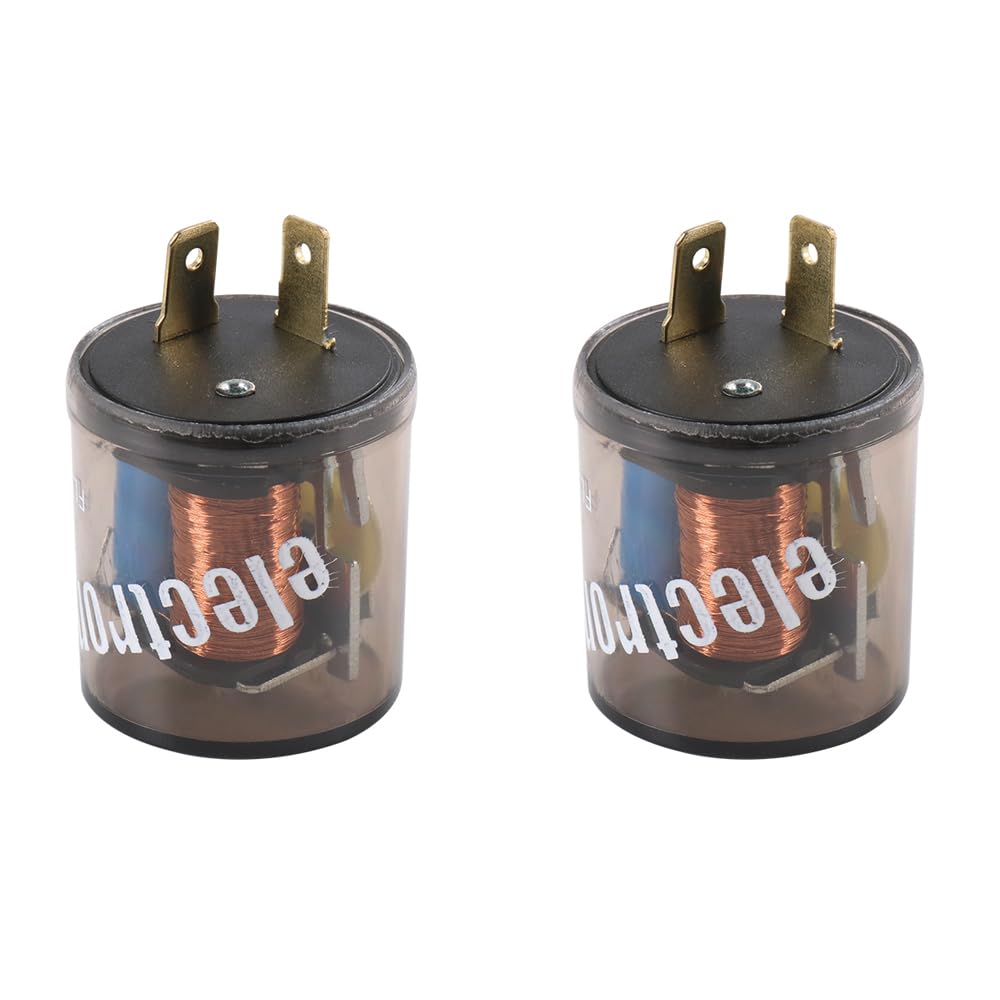 LDMINDA Universal 2PCS 12V 2 Pin Electronic LED Flasher Relay Turn Signal Light Blinker